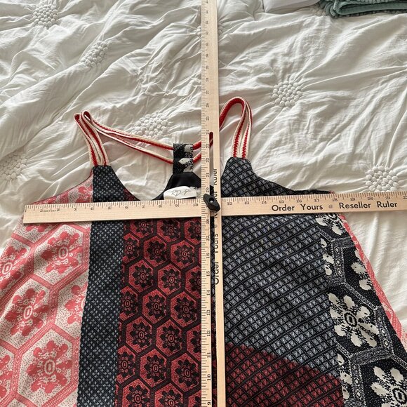 Patchwork Strap Back Halter Tank Top RD Style Design Size M Tropical Beachy Boho - Picture 7 of 9